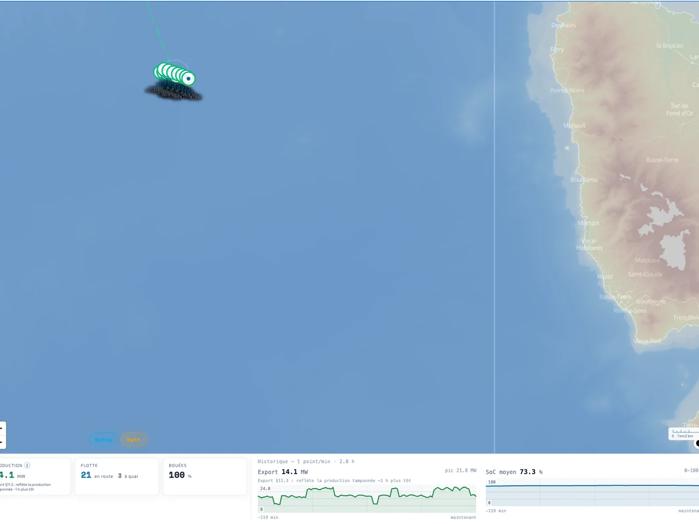 Windion digital twin: a fleet operating offshore Guadeloupe, delivering power to the island grid