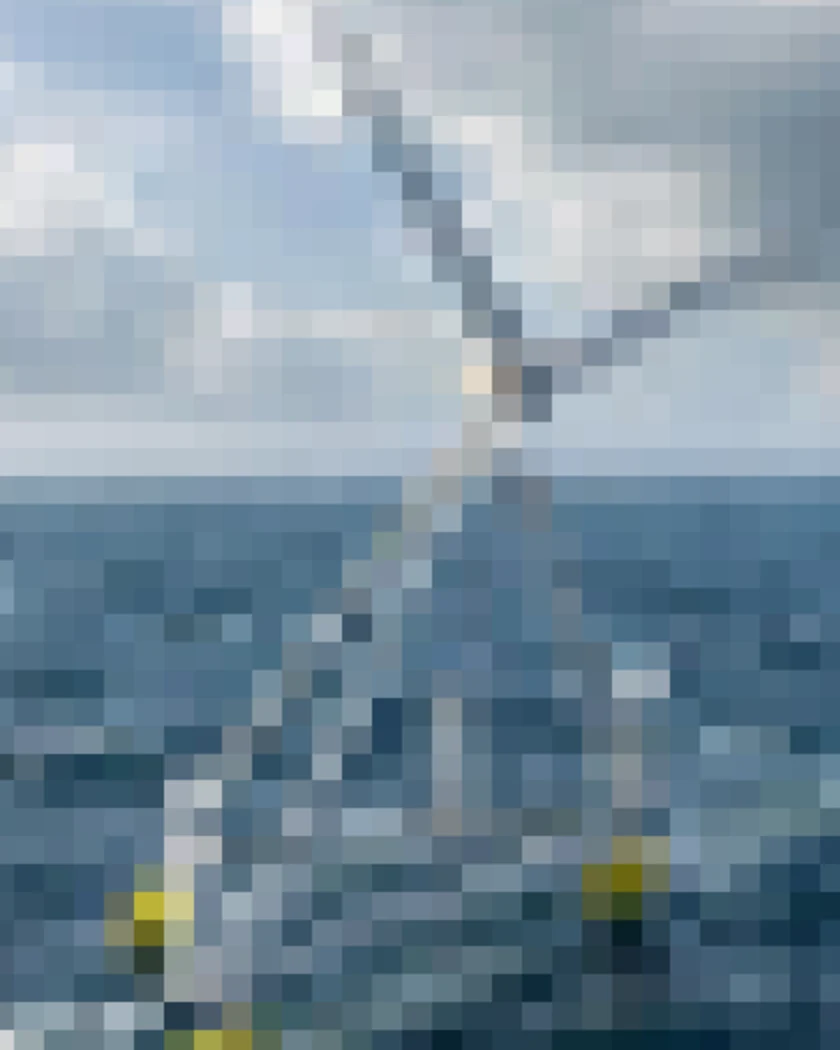 The Windion device at sea, deliberately pixelated